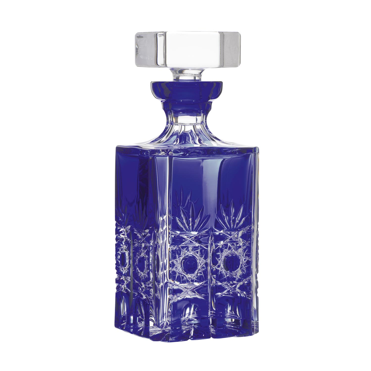 Whisky decanter crystal Dresden cobalt (25 cm)