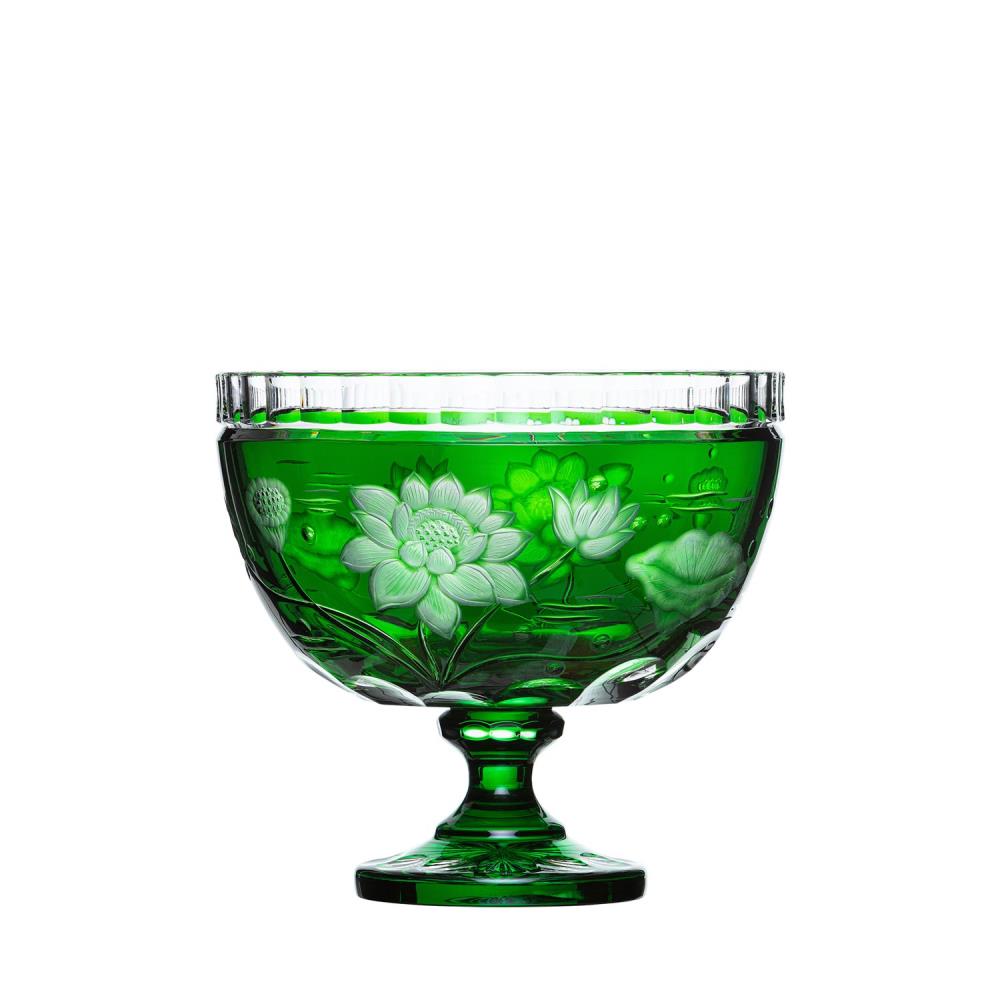 Schale Kristallglas Lotus smaragd (30 cm)
