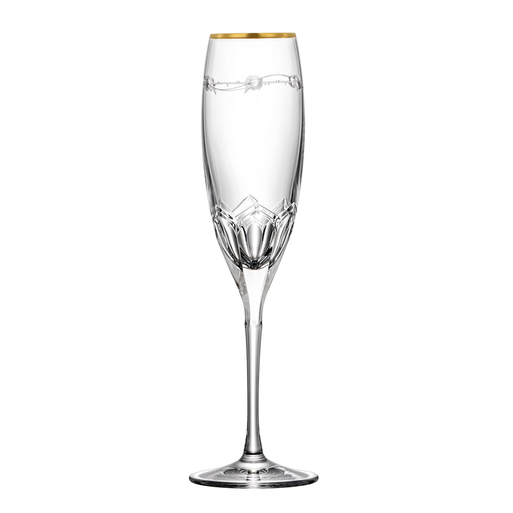 champagne glass crystal Lilly Gold rim clear (25,5 cm)