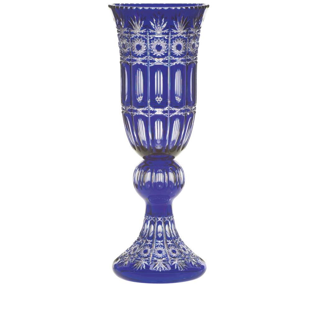 Vase crystal glass Dresden cobalt (70 cm)