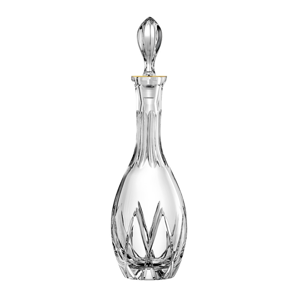 wine decanter crystal London Gold rim clear (37,3 cm)