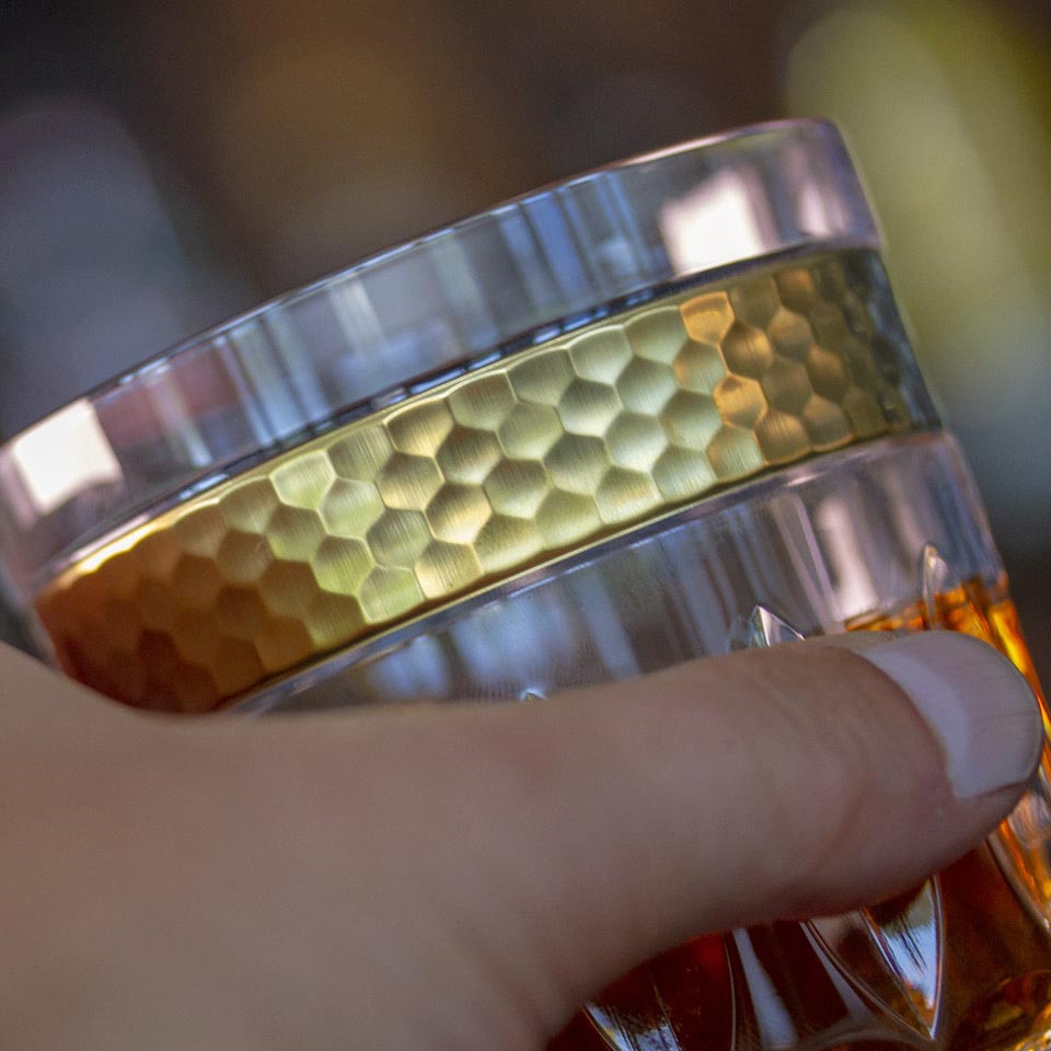 Long drink glass crystal  Bloom Gold (14 cm)