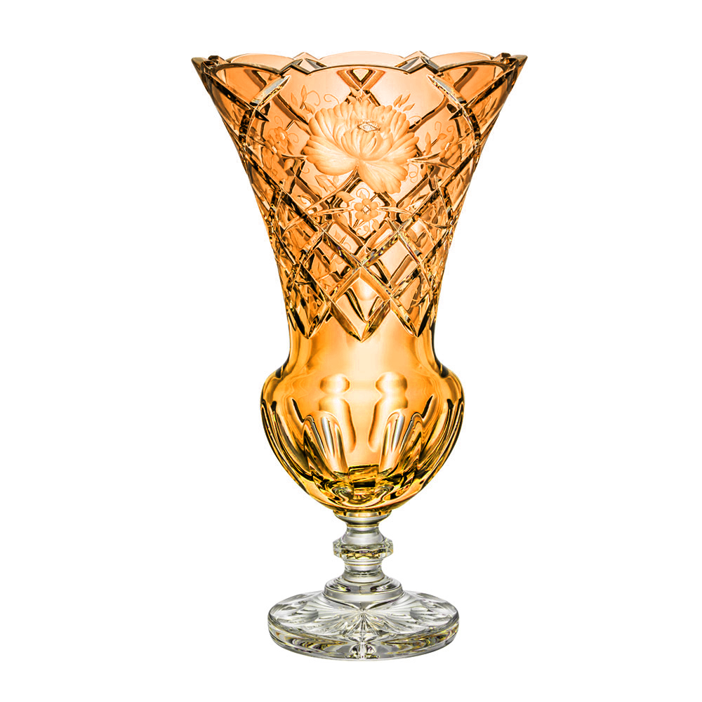 Vase Kristallglas Sunrose amber (44 cm)