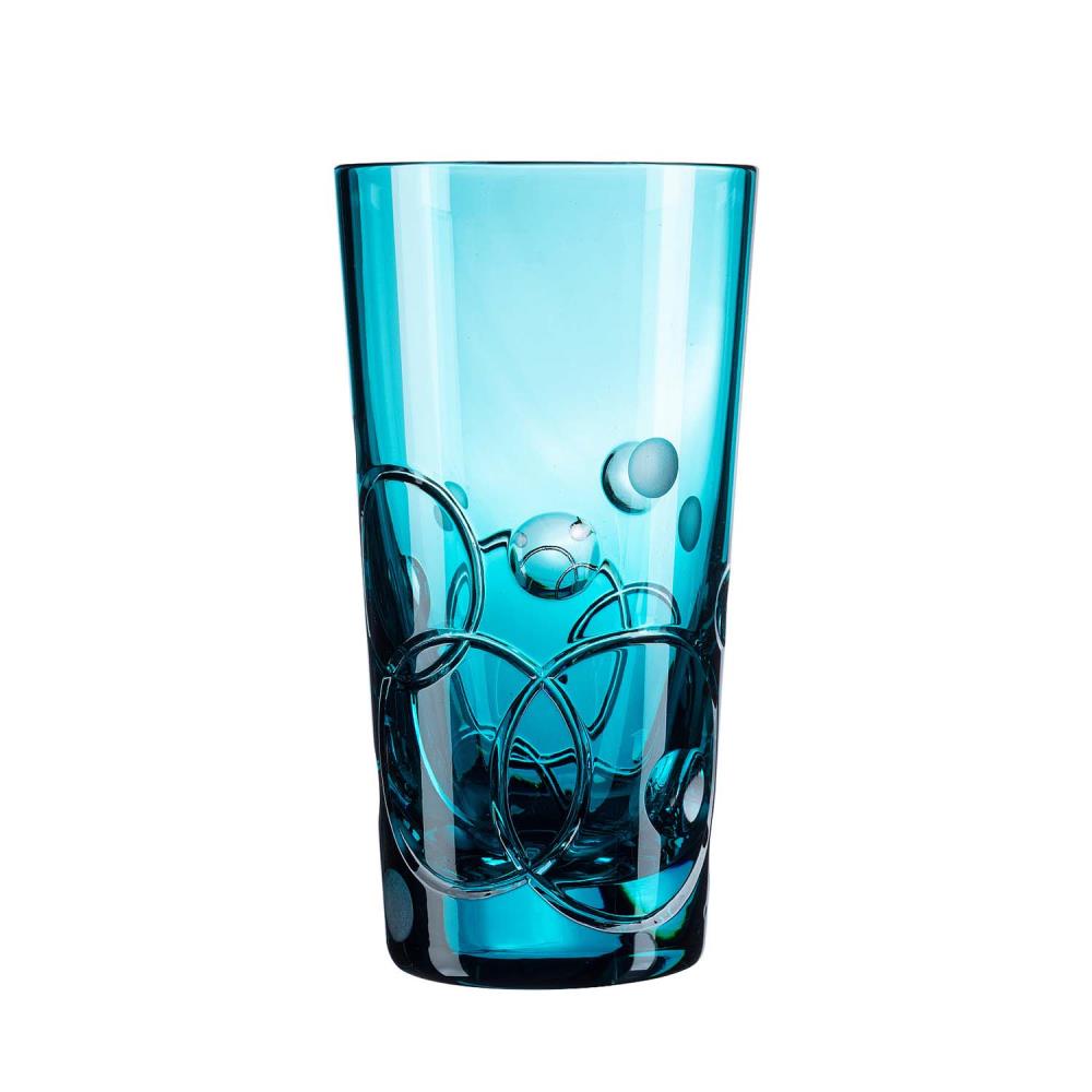 Longdrinkglas Kristallglas Circle azur (14 cm)