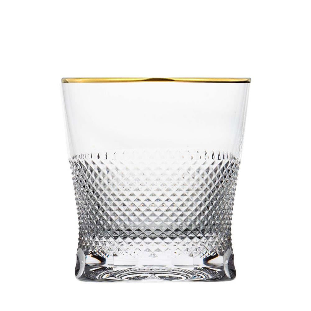 Whiskey glass crystal Oxford Gold rim clear (10 cm)