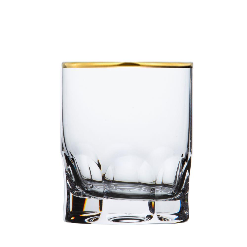 Whiskey glass crystal Palais Gold rim clear (10 cm)