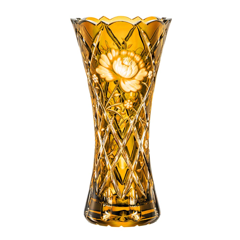 Vase Kristallglas Sunrose amber (30 cm)