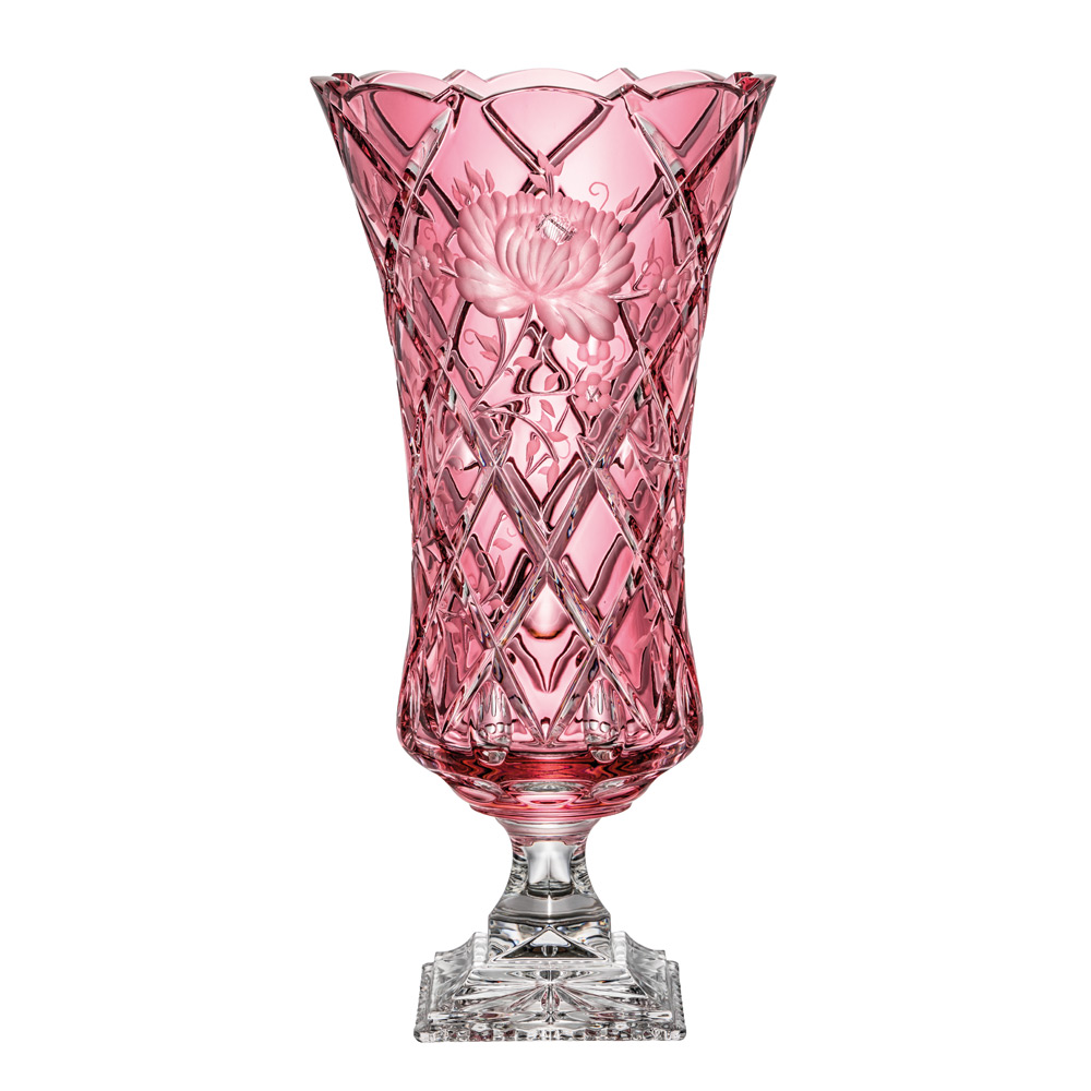 Vase Kristallglas Sunrose rosalin (43 cm)