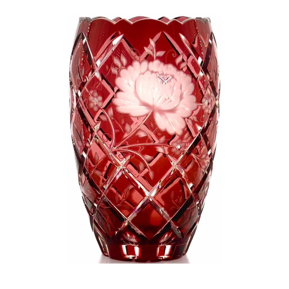 VASE CRYSTAL SUNROSE RUBIN RED (20 CM)