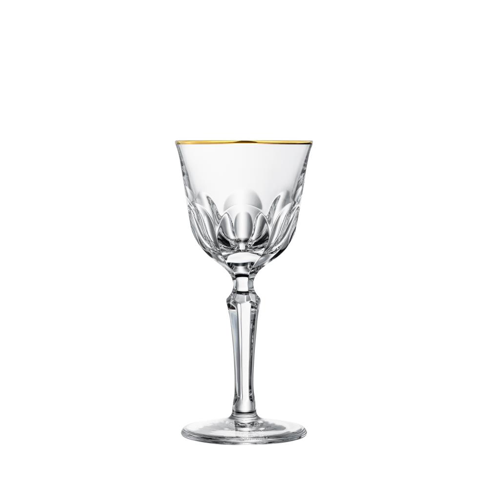 Red Wine glass crystal Palais Gold rim clear (18 cm)