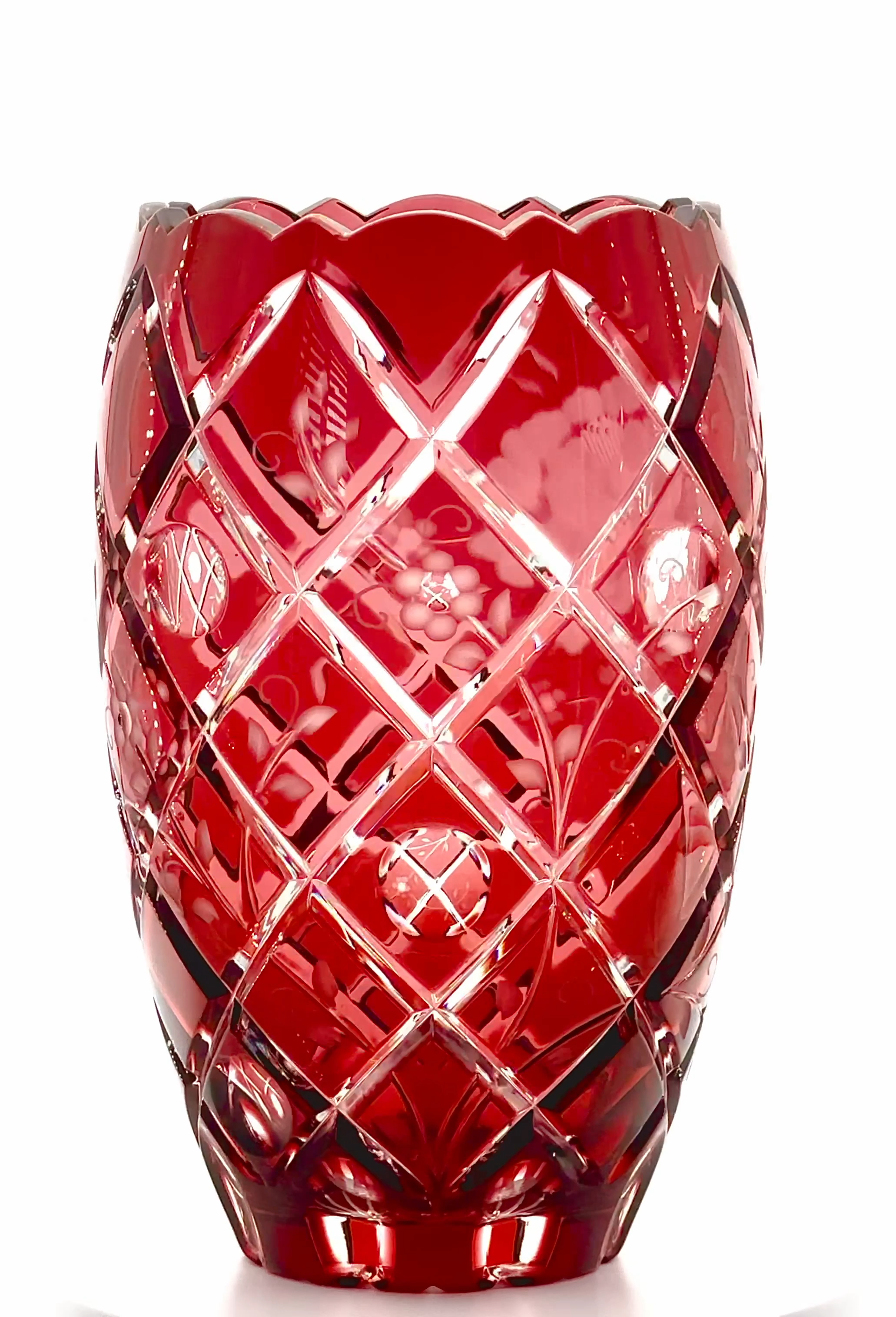 VASE CRYSTAL SUNROSE RUBIN RED (20 CM)