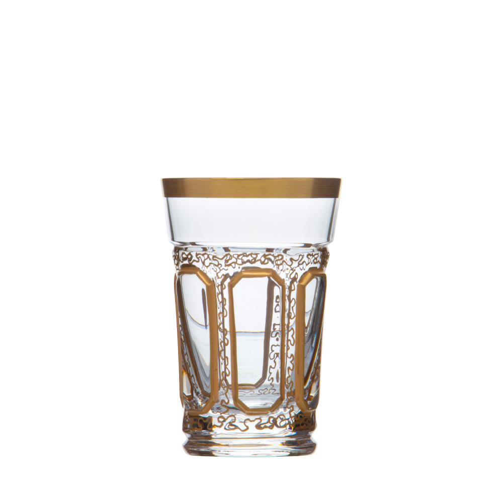 Shot glass crystal Antike Goldrand clear