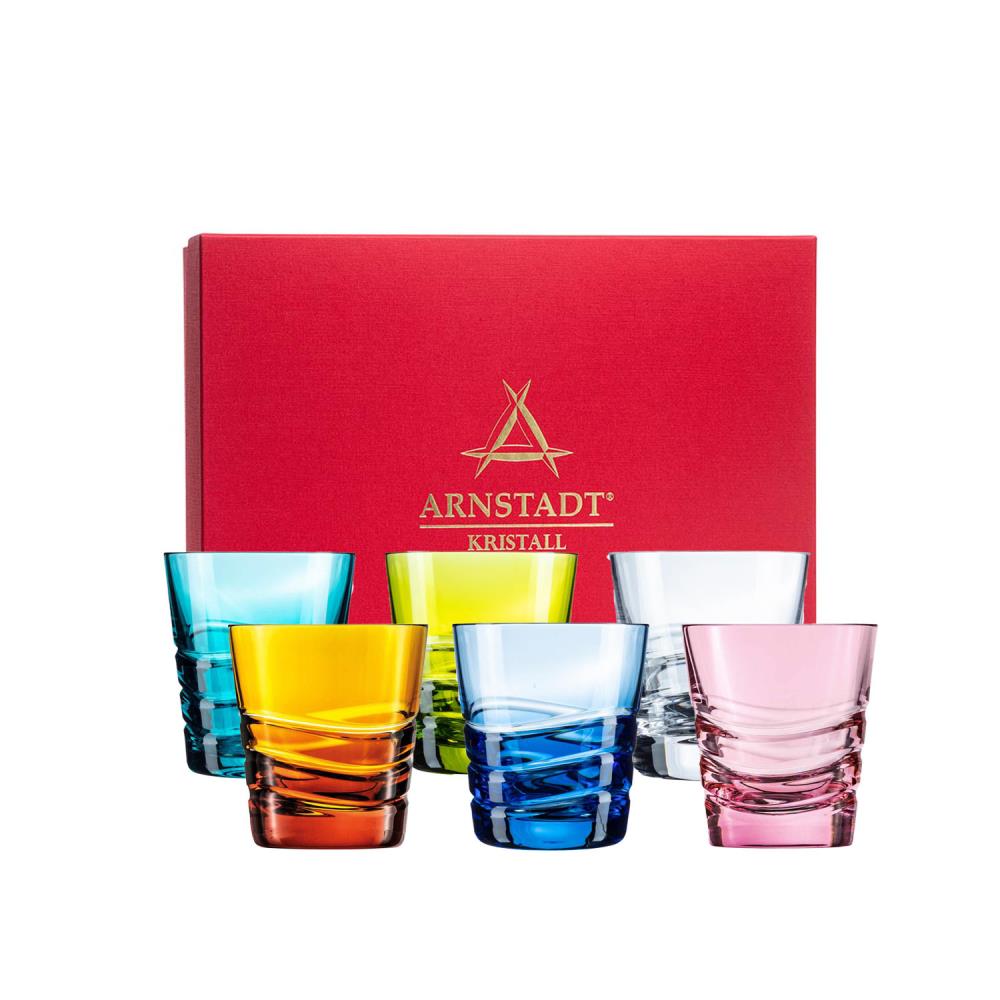 Trinkglas Set Kristall Bunt (14cm)