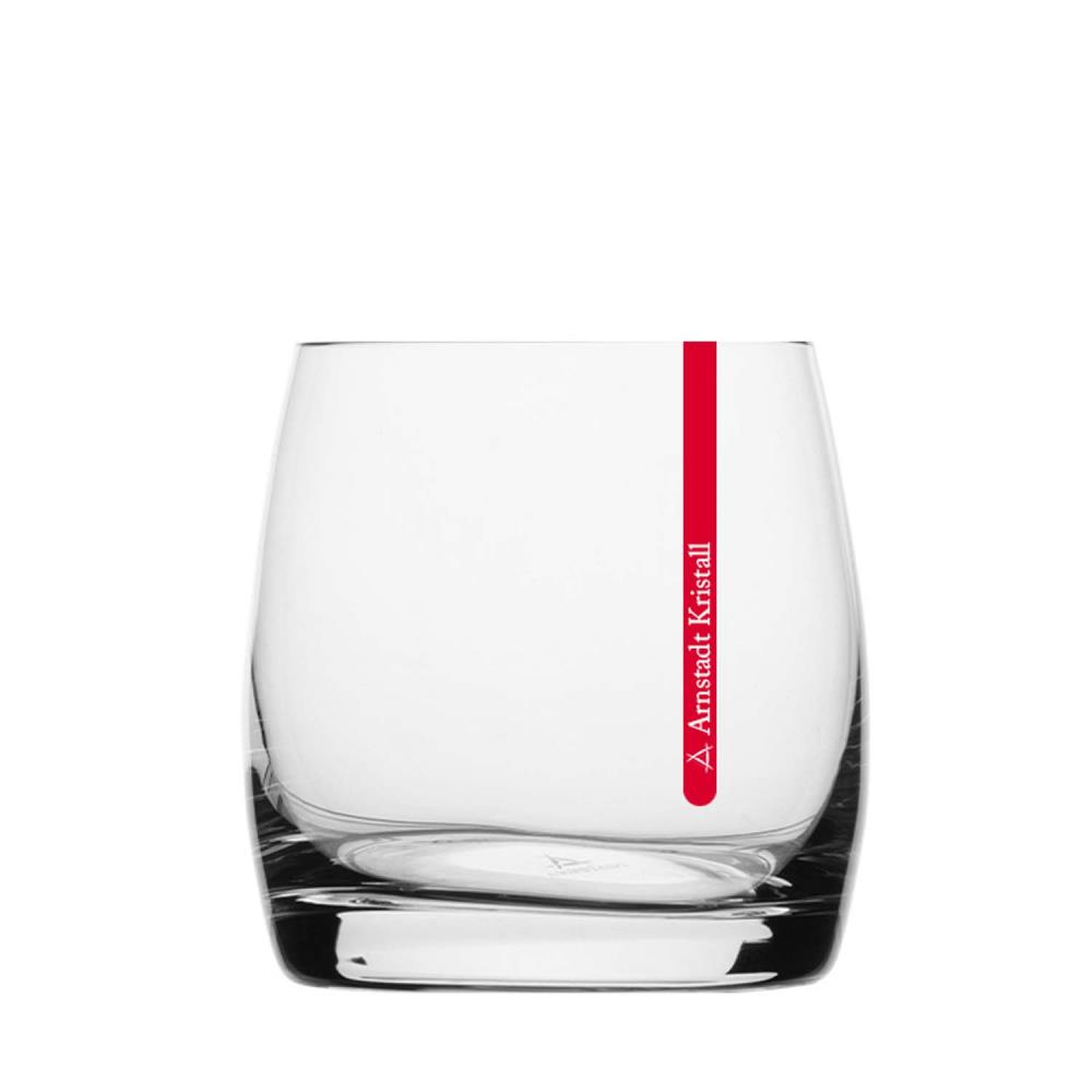 Whiskyglas Kristall Redstripe clear (8,7 cm)