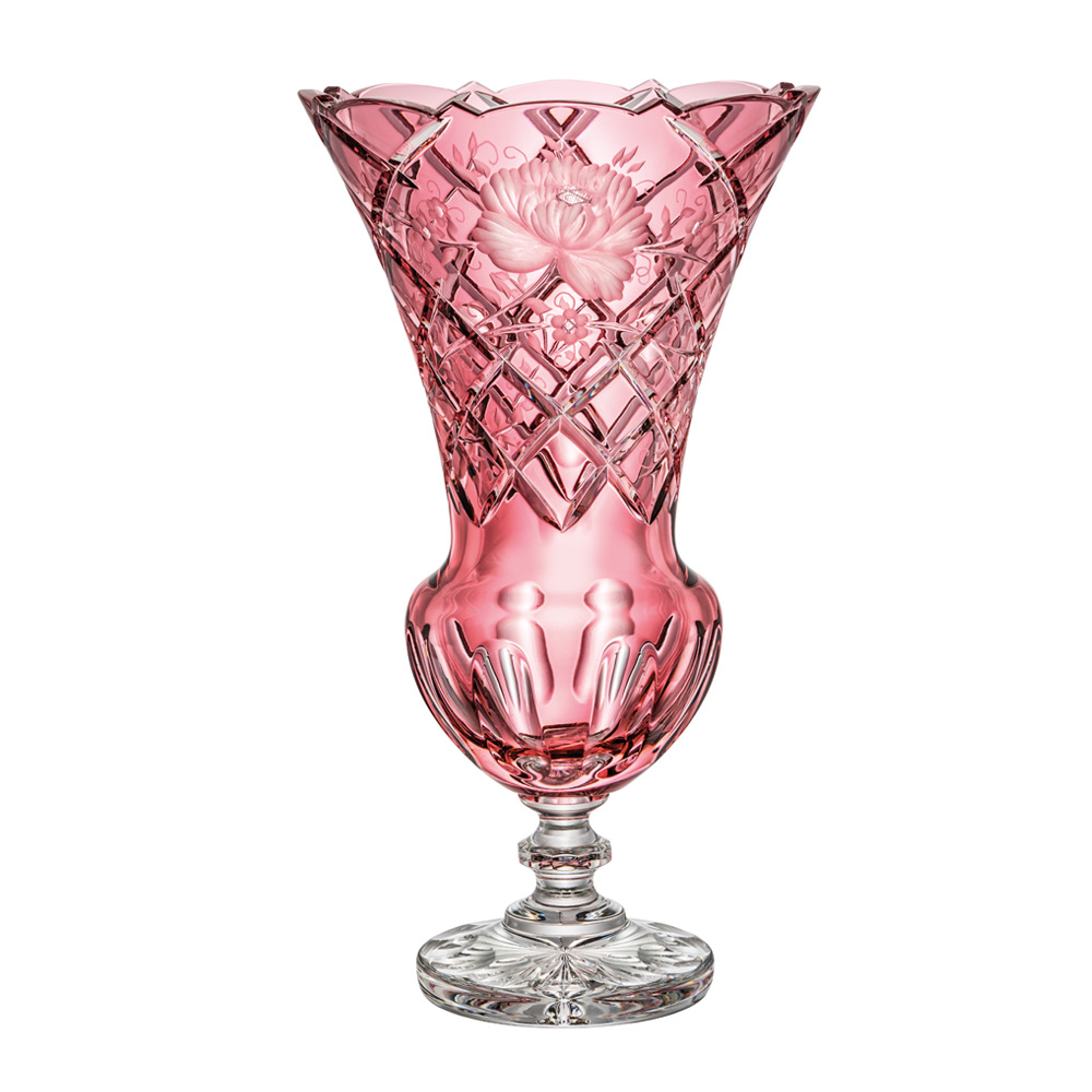 Vase Crystal Sunrose rosalin (44 cm)