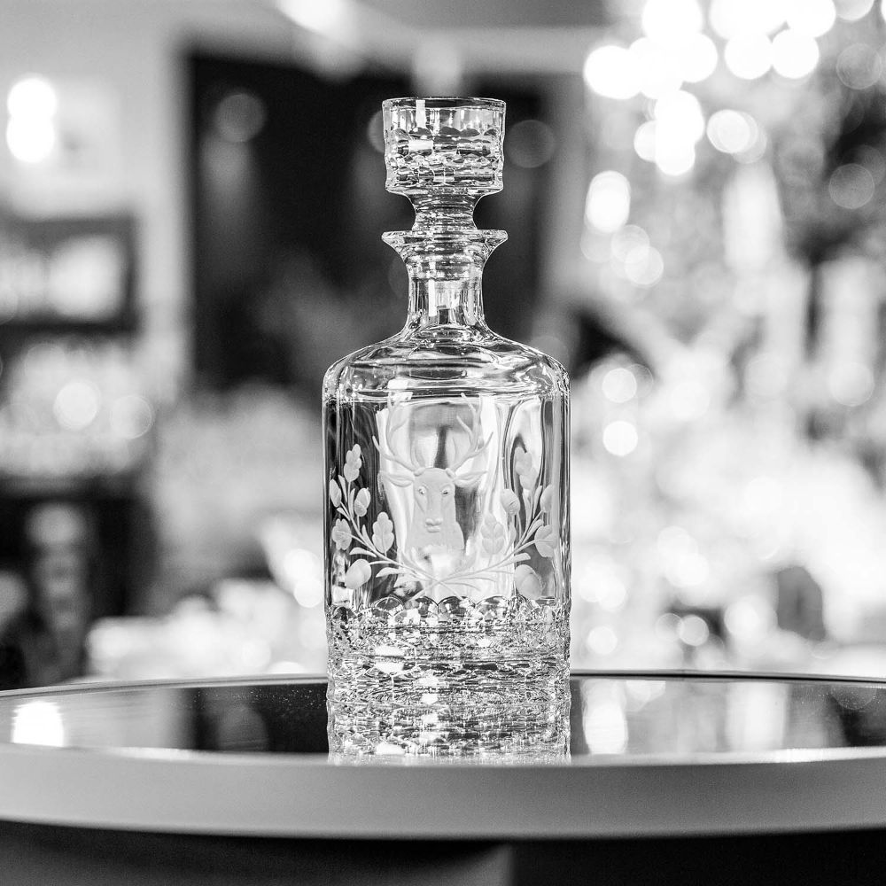 Whiskey carafe crystal deer head clear (25 cm)