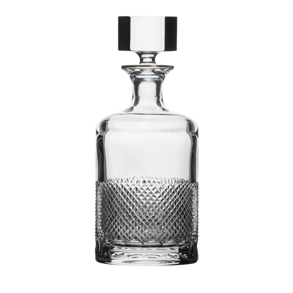 Whiskey decanter crystal Oxford Platinum rim clear (25 cm)