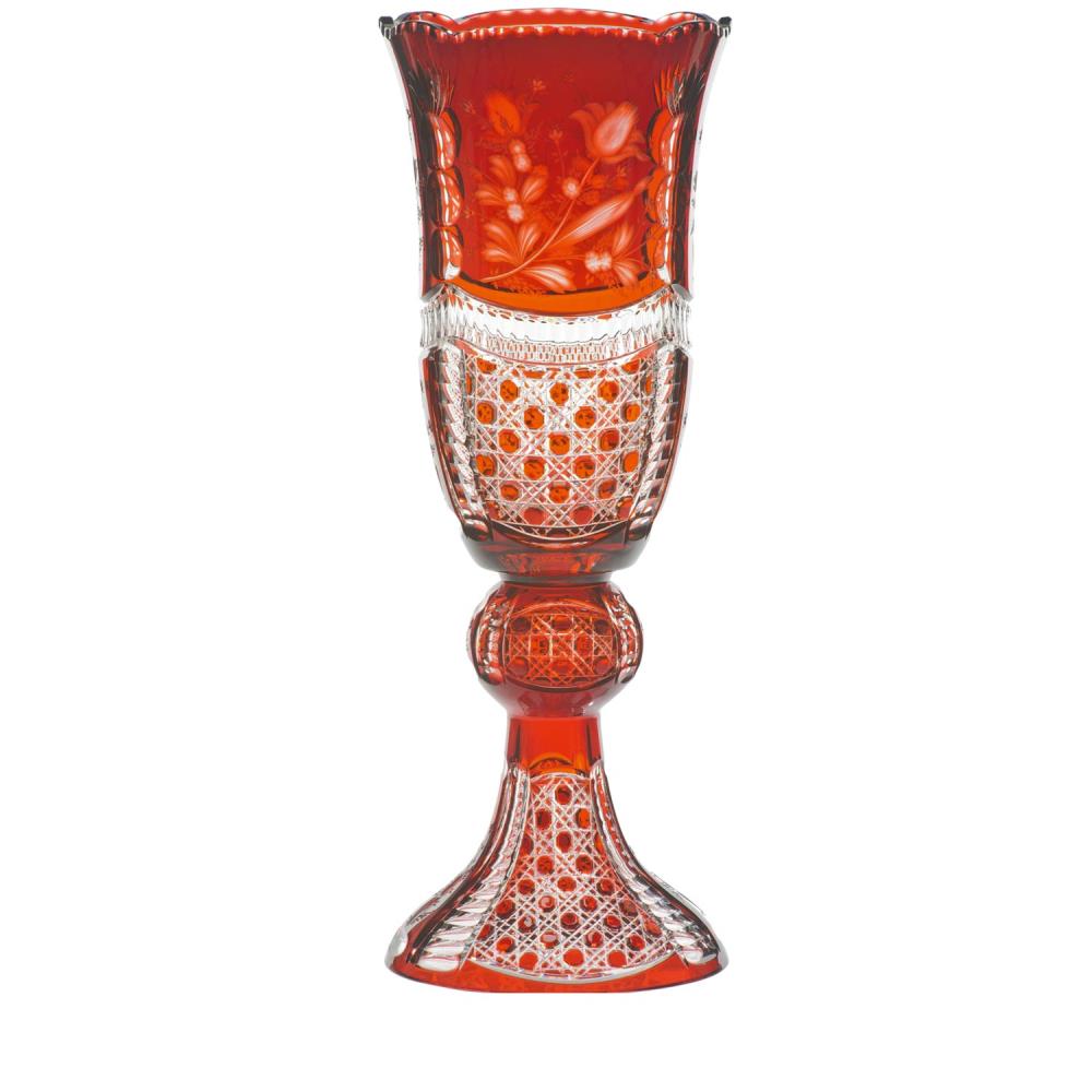 Vase crystal glass Tulipa rubin (70 cm)