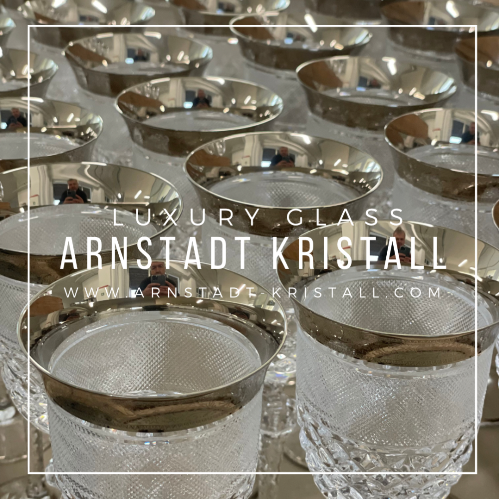 Red wine glass crystal Rococo platinum clear (23.5 cm)