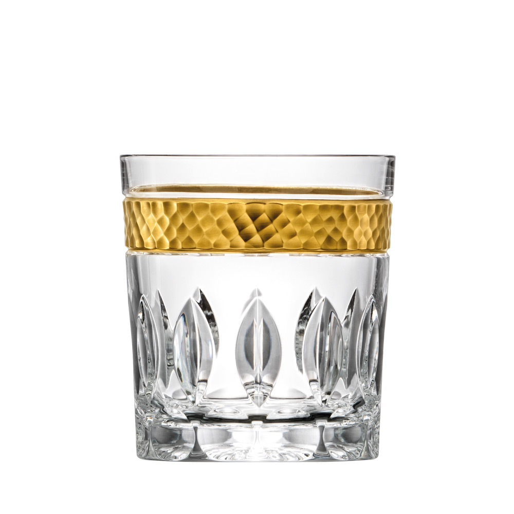Whiskey glass Crystal Bloom Gold clear (10 cm)