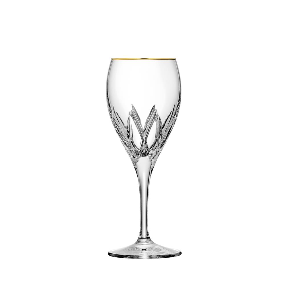 White wine glass crystal london Gold rim clear (19,5 cm)
