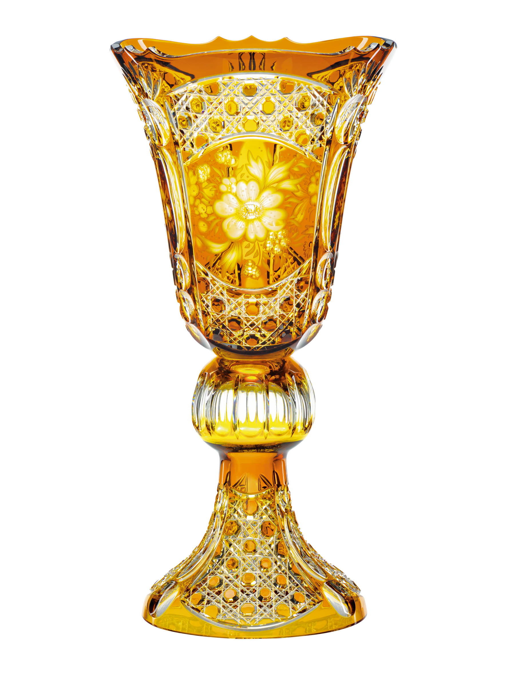 Vase Kristallglas Luxury amber bernstein (52 cm)
