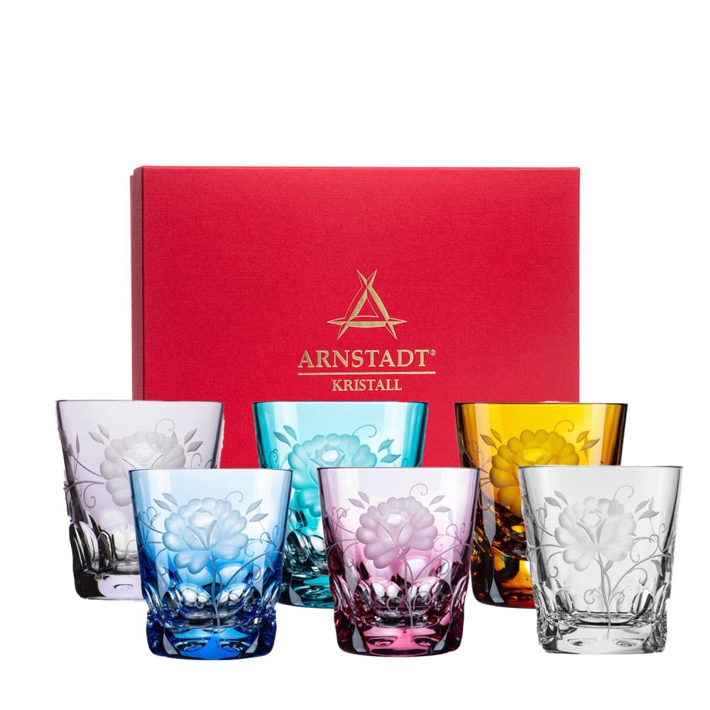 Drinking Glass Set Crystal Rose Colored (9.5 cm)