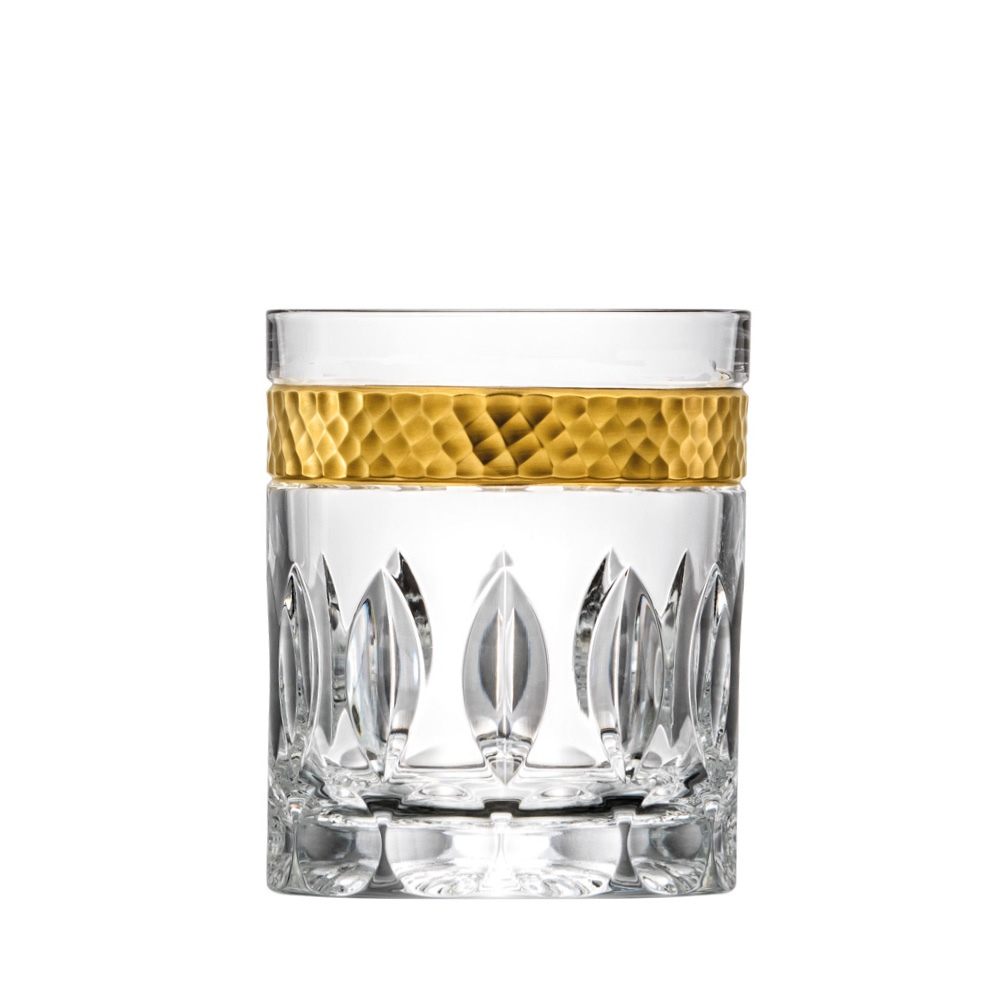 Whiskey glass crystal Bloom Gold clear (10 cm)