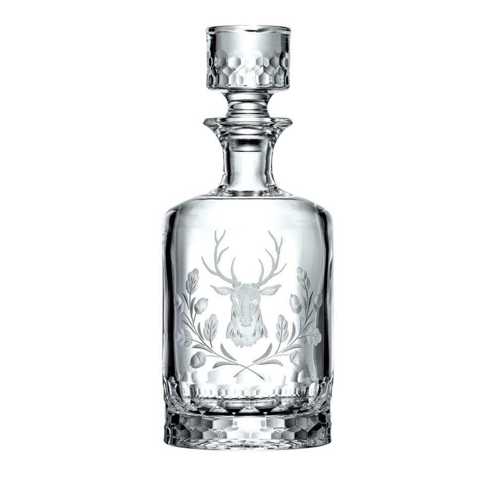 Whiskey carafe crystal deer head clear (25 cm)