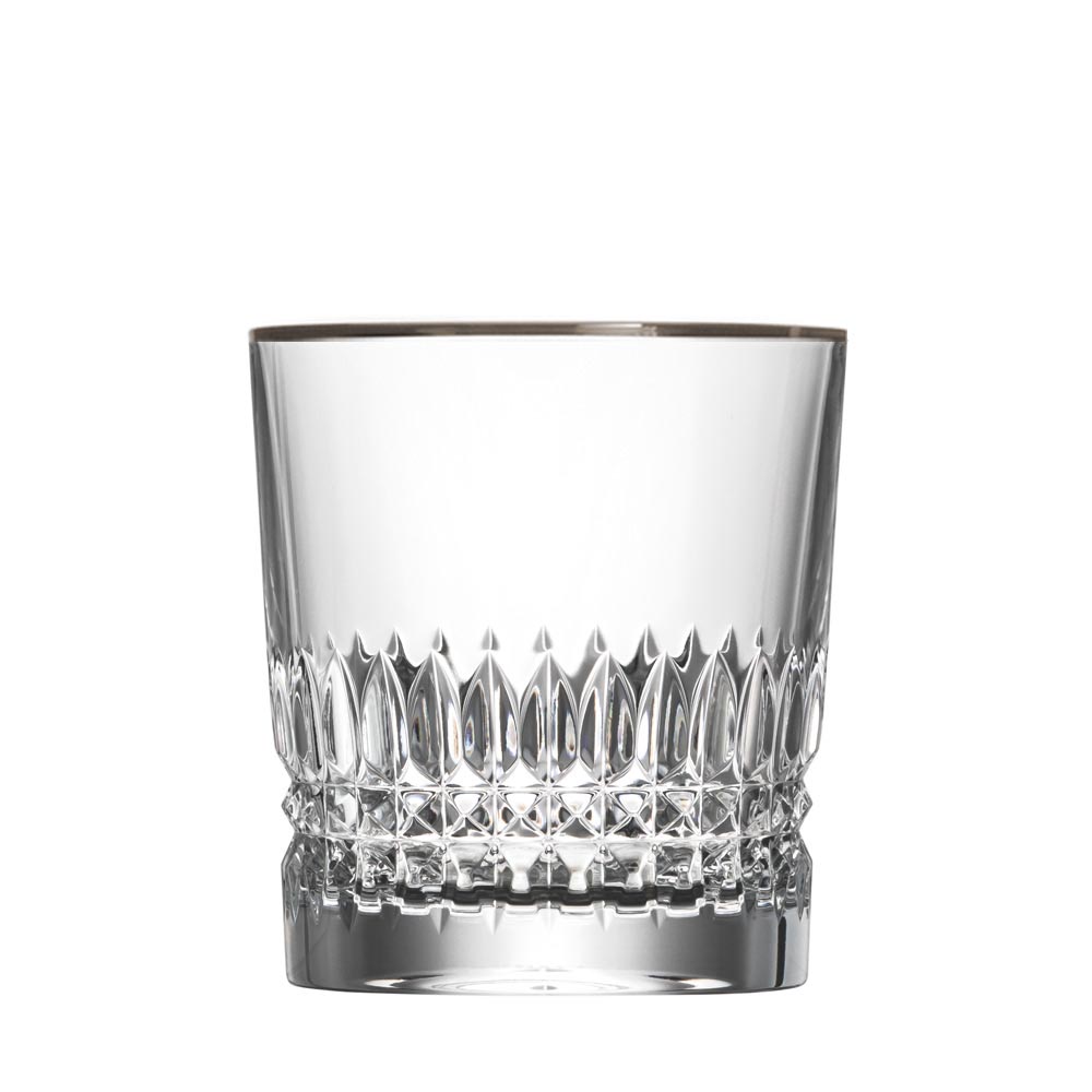 Whiskey glass crystal empire platinum rim clear (10 cm)