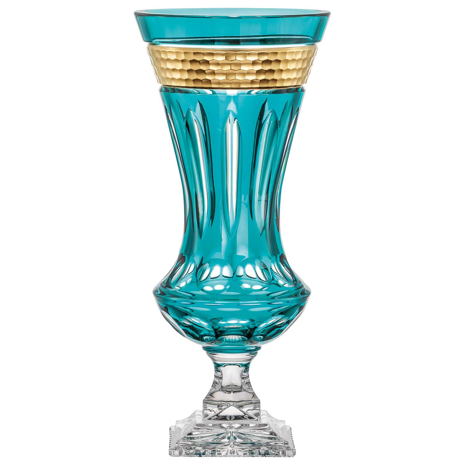Vase Kristallglas Bloom-Gold azur (42 cm)