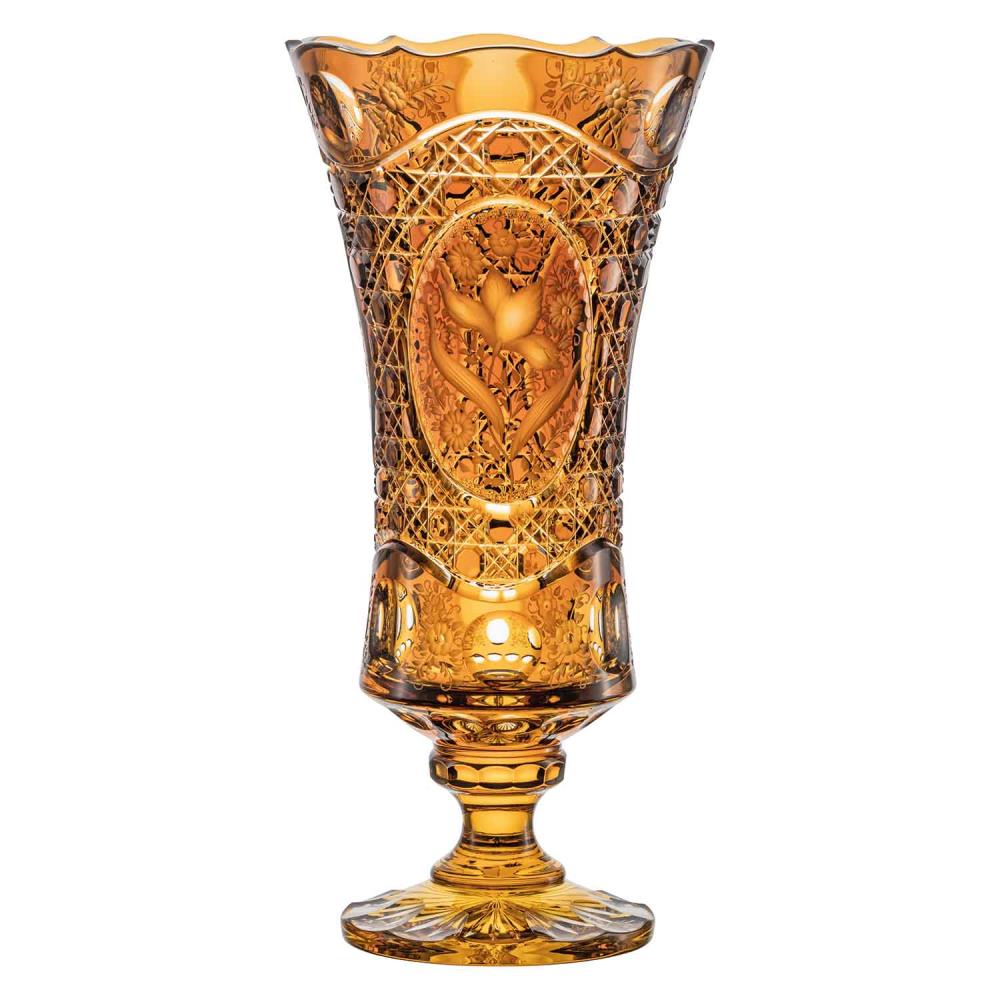 Vase Kristallglas Magicflower amber (43 cm)