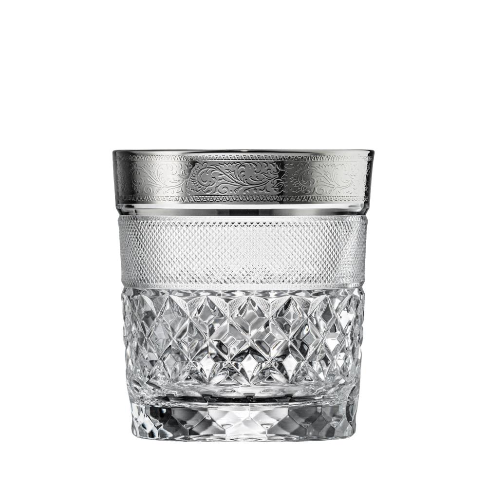 Whiskey glass crystal Rococo Platin clear (9 cm)