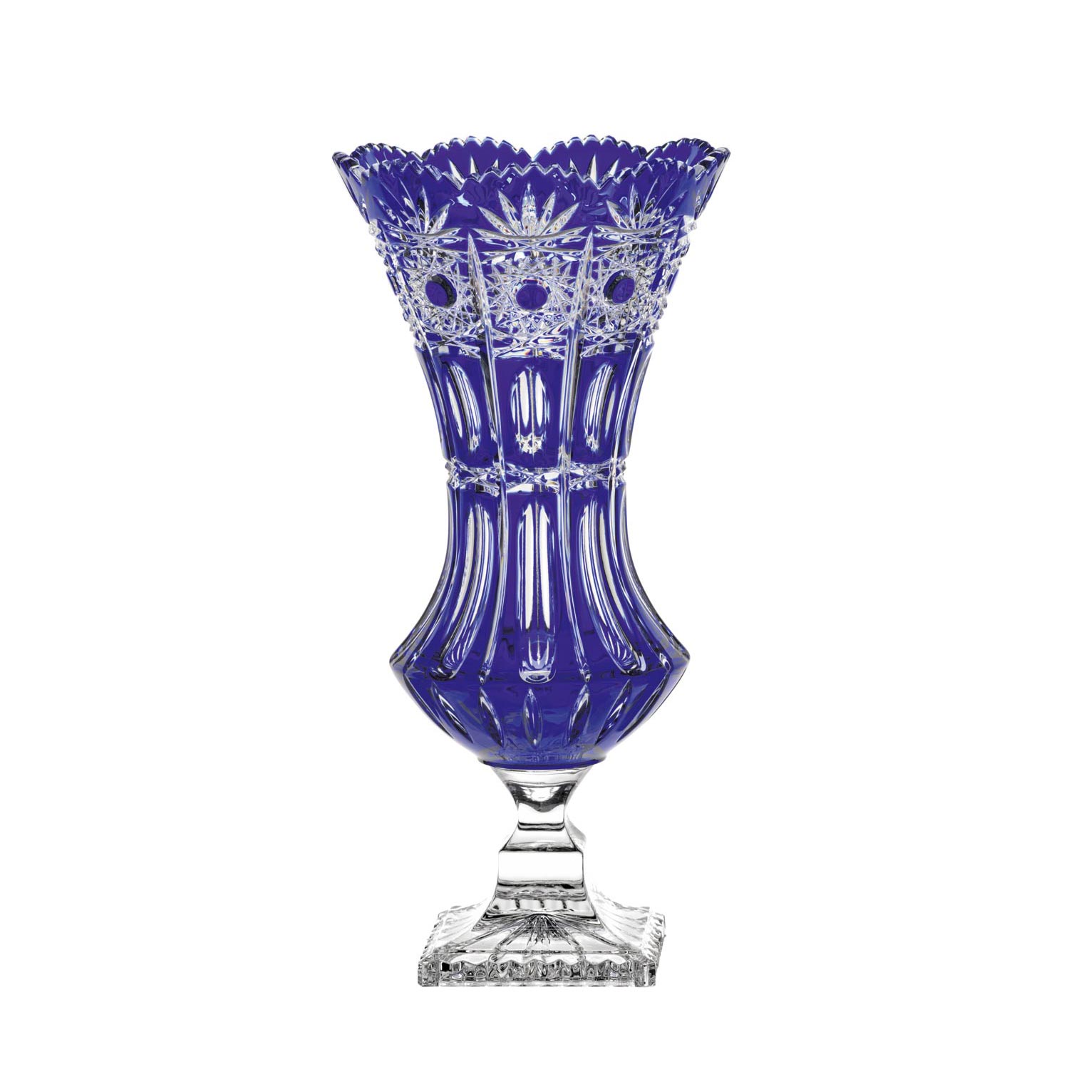 Vase Kristallglas Dresden kobalt (34 cm)