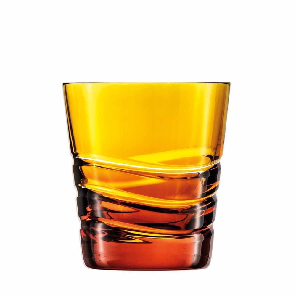 Whiskyglas Kristallglas Wave amber (9,5 cm)