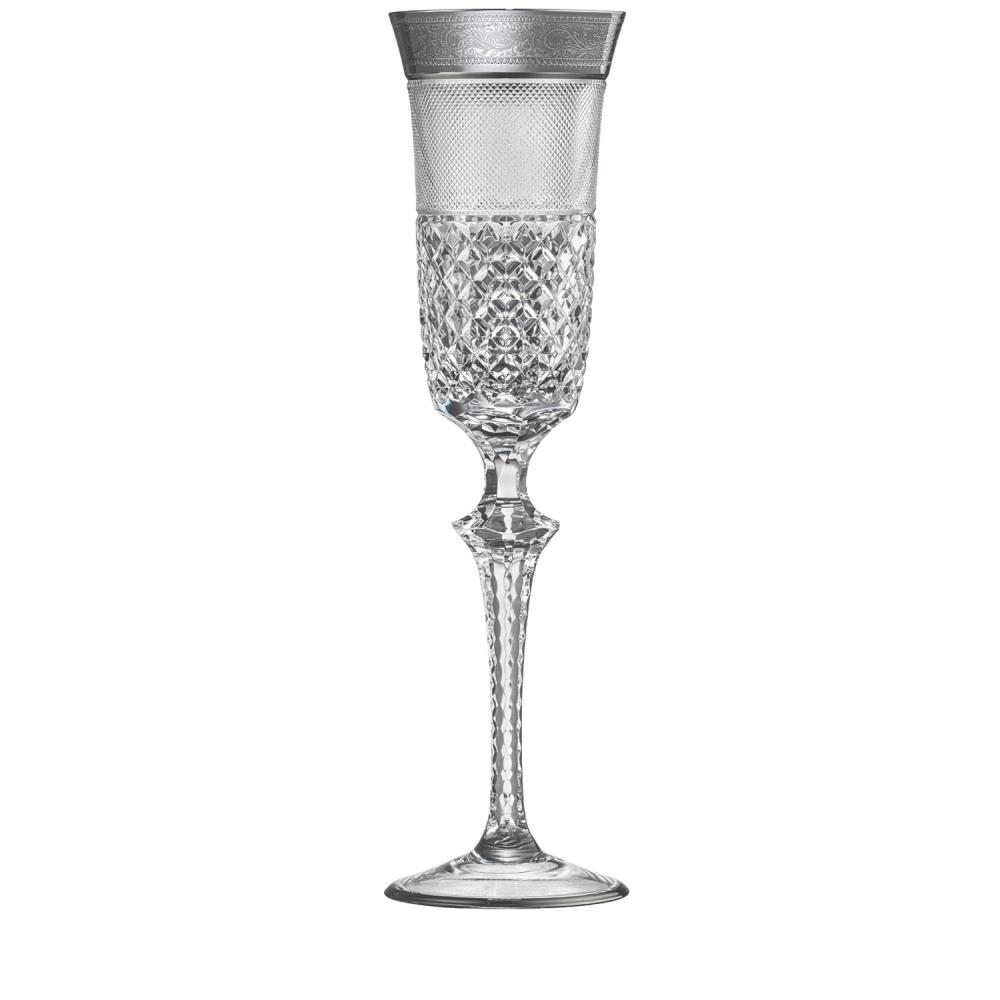 Champagne glass crystal Rococo Platin clear (25,3 cm)