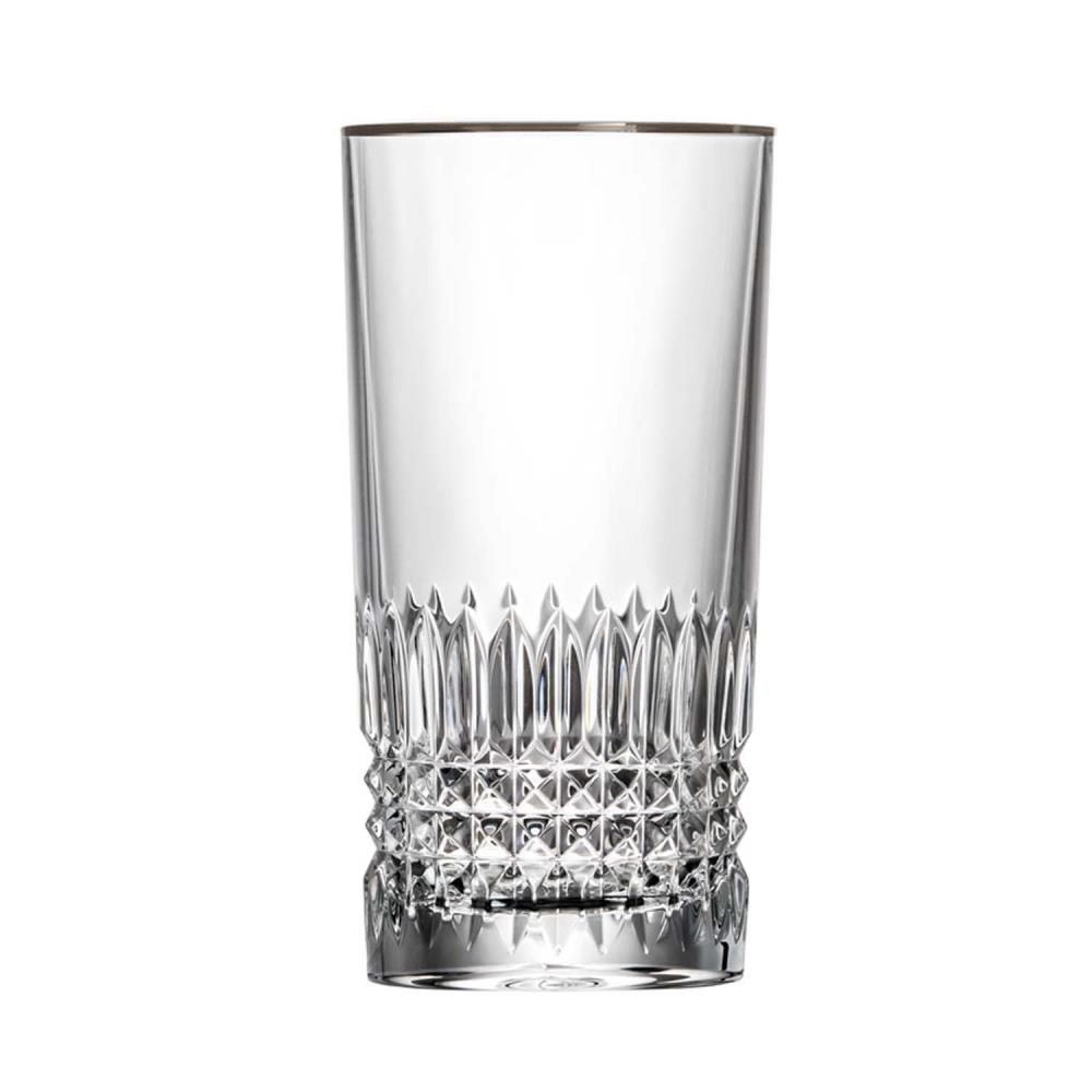 Long drink glass crystal empire platinum clear (13.5 cm)