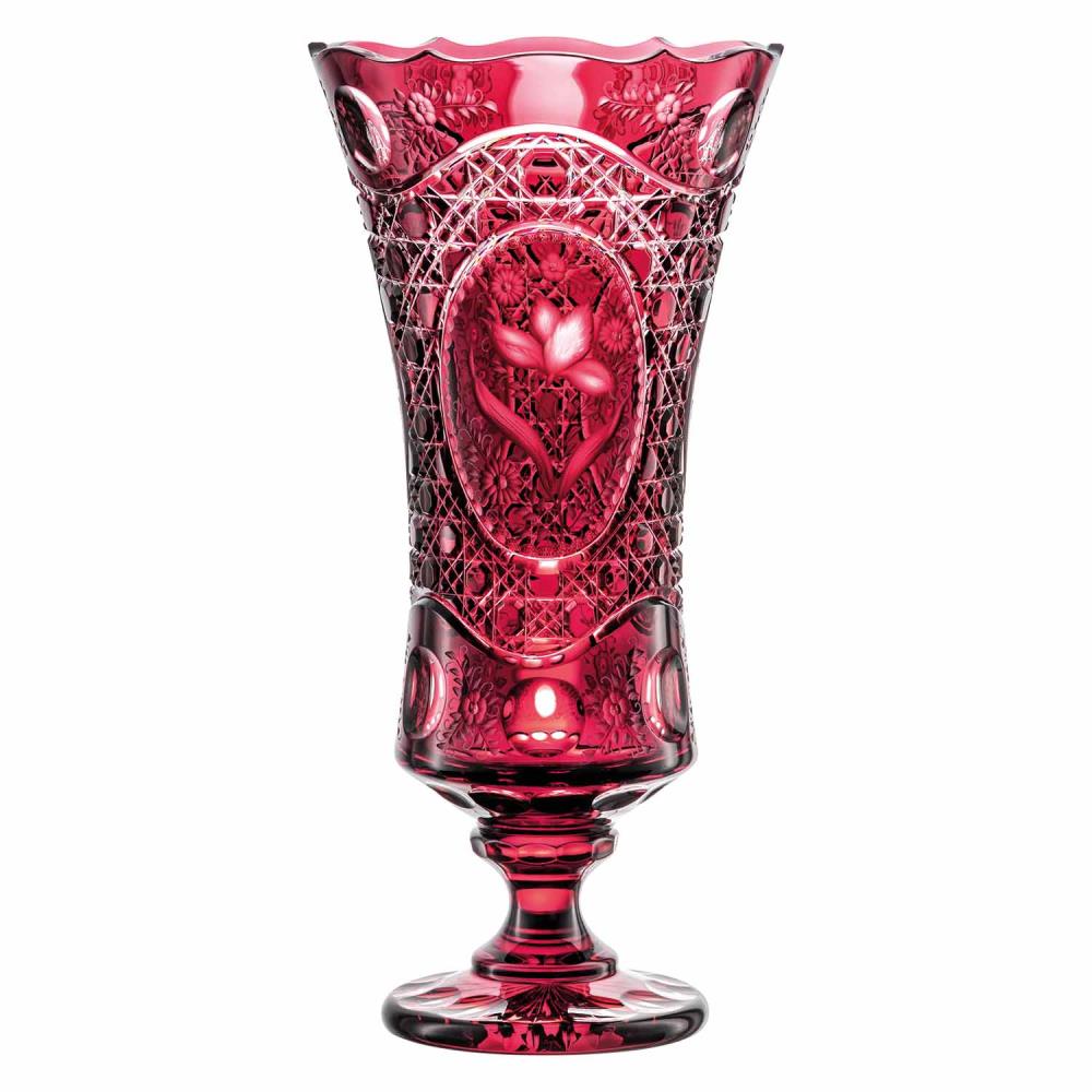 Vase crystal Magicflower rubin red (43 cm)