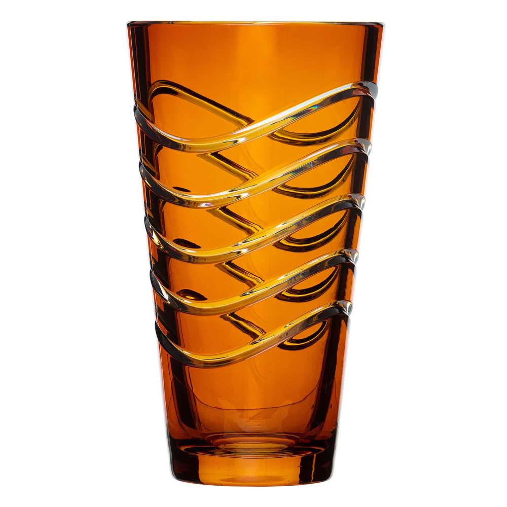 Vase Kristallglas Wave amber (28 cm)