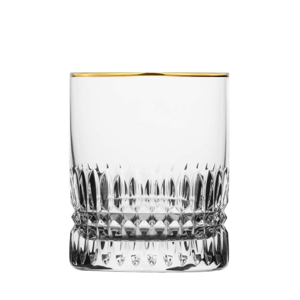 Whiskey glass crystal Empire Gold rim clear (10 cm)