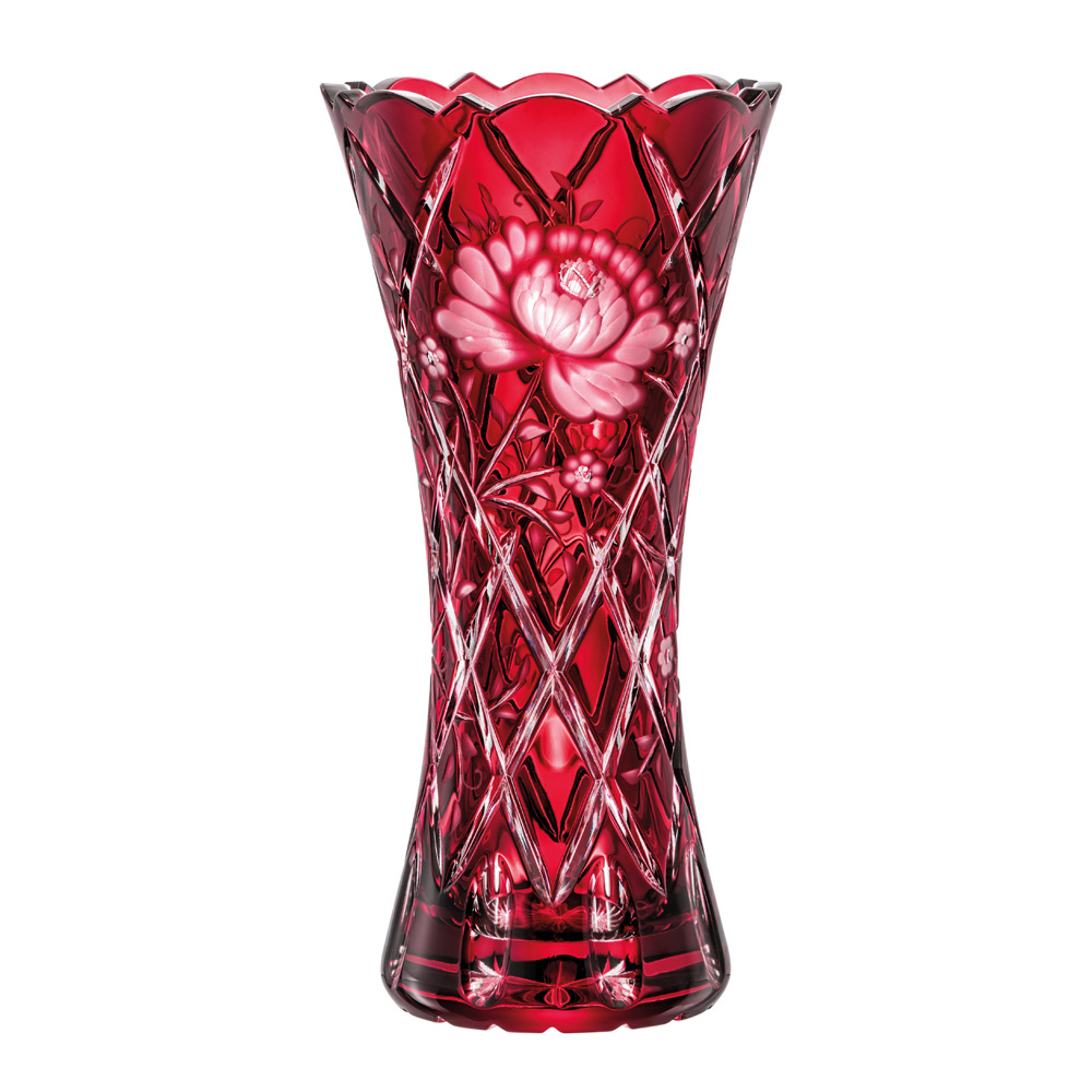 Vase Kristallglas Sunrose rubin (30 cm)