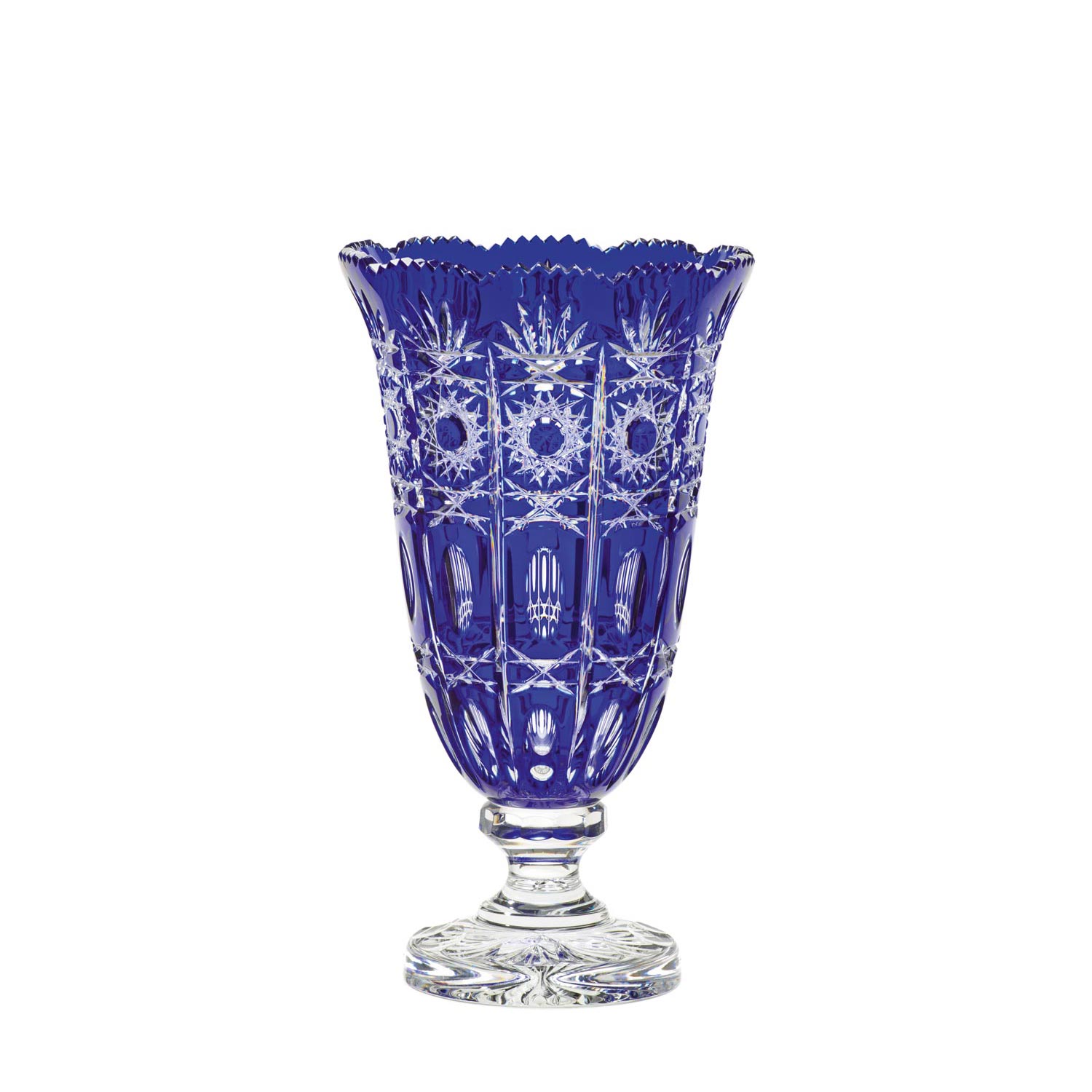 Vase crystal Dresden cobalt blue (37 cm)