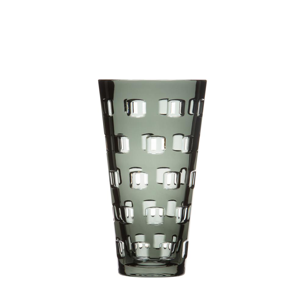 Vase Kristallglas Quadro grey (23 cm)