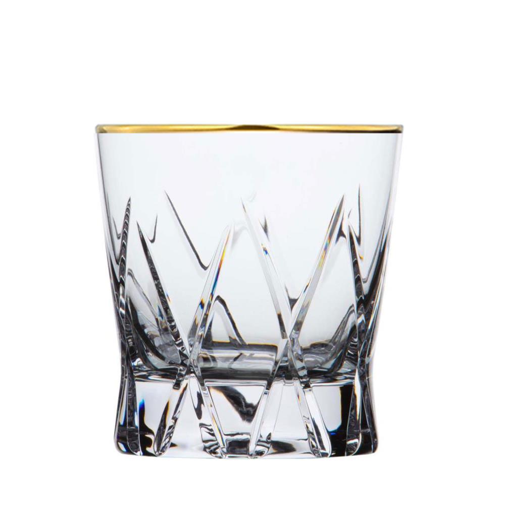 Whiskey glass crystal London Gold rim clear (10 cm)