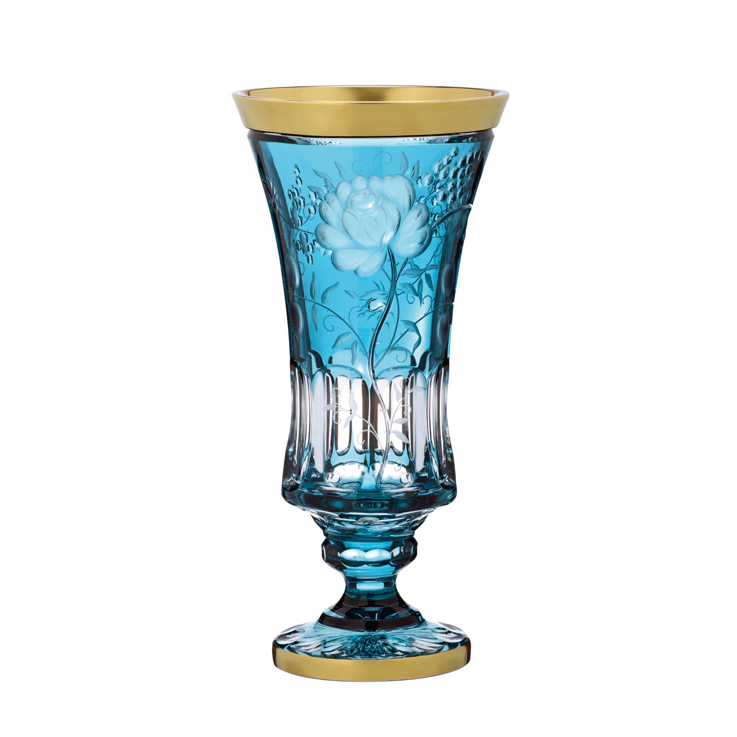 Vase Kristallglas Primerose Gold azur (43 cm)