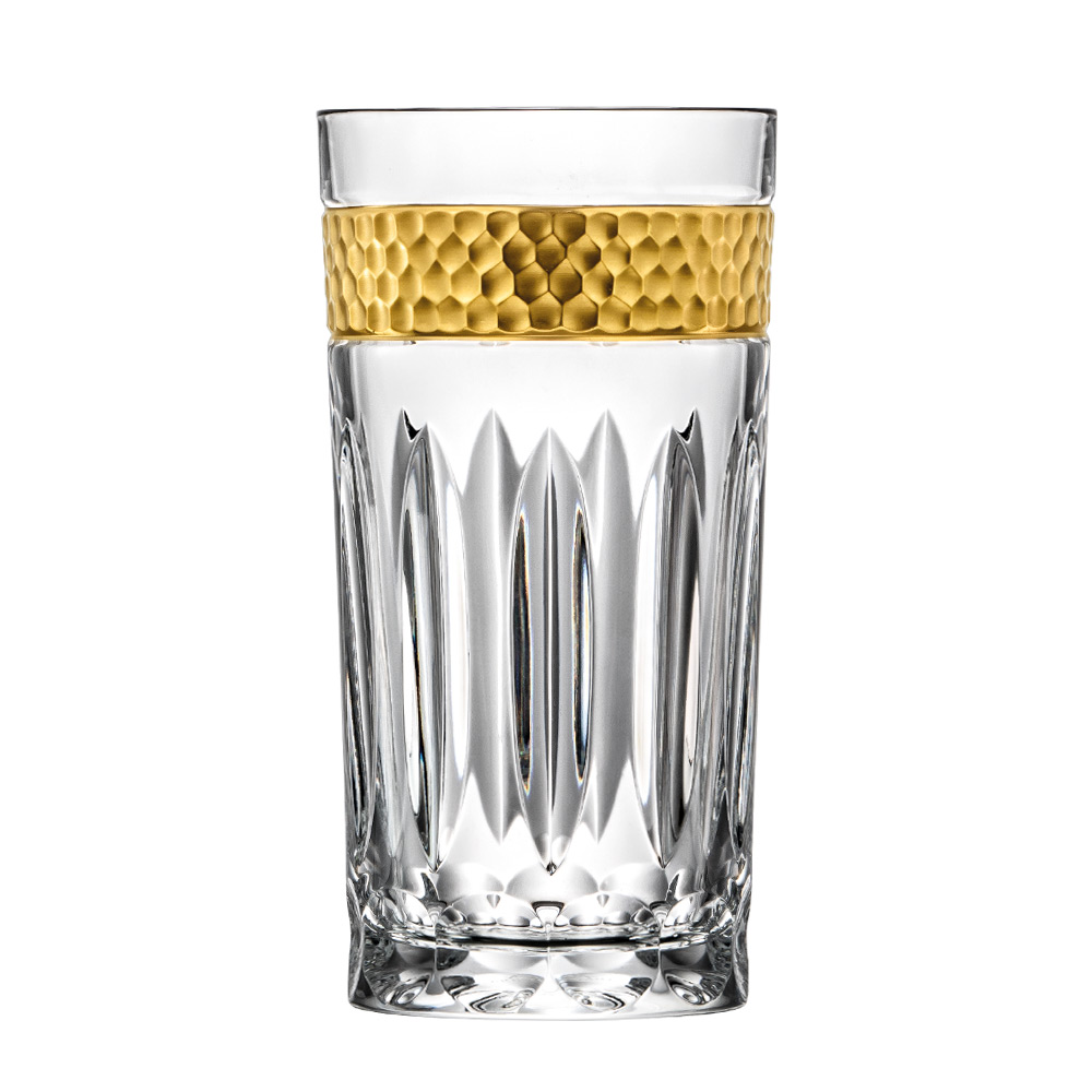 Long drink glass crystal  Bloom Gold (14 cm)