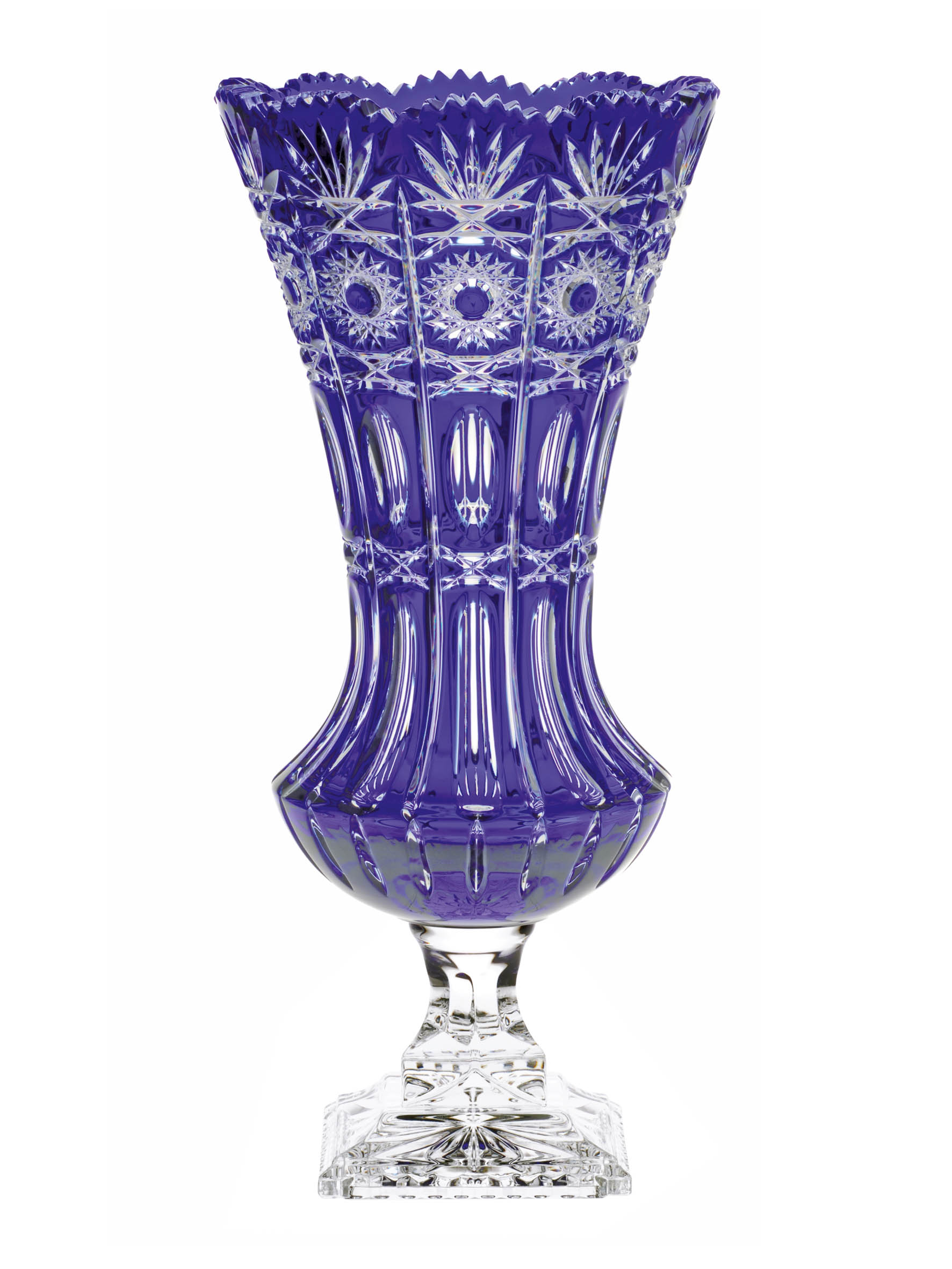 Vase Kristallglas Dresden kobalt (42 cm)